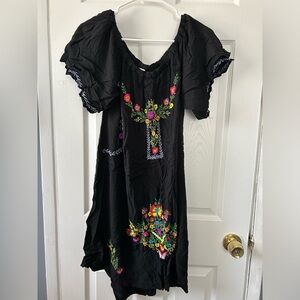 Embroidered Mexican Style Dress XXL